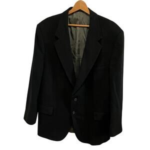Vintage Club Room Black Camel Hair Blazer Sport Coat Suit Jacket Men’s 46R